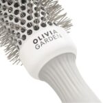 Apaļā matu suka Olivia Garden Ceramic+Ion Blowout Speed Wavy Bristles White&Grey 45mm 1gab. - Image 2