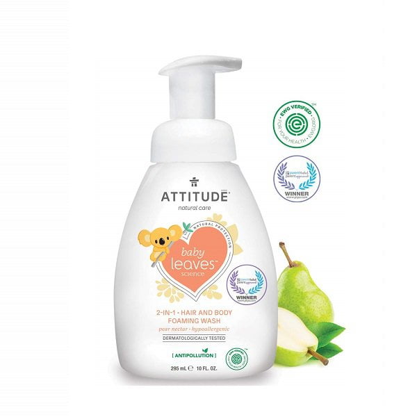 Attitude Baby Leaves mazgāšanas līdzeklis bērniem ar bumbieru aromātu 295ml