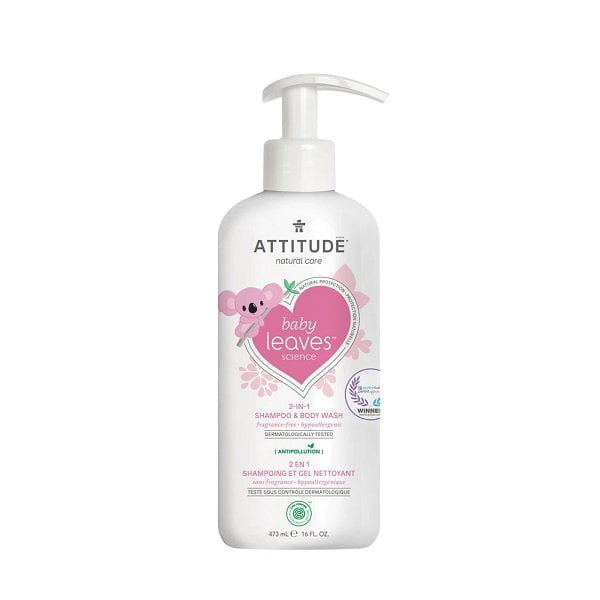 Attitude Baby Leaves mazgāšanas līdzeklis zīdaiņiem bez smaržas 473ml