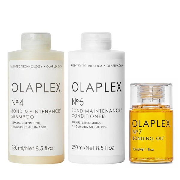 Olaplex Trio Oil komplekts ar matu eļļu sausu un bojātu matu atjaunošanai mājās
