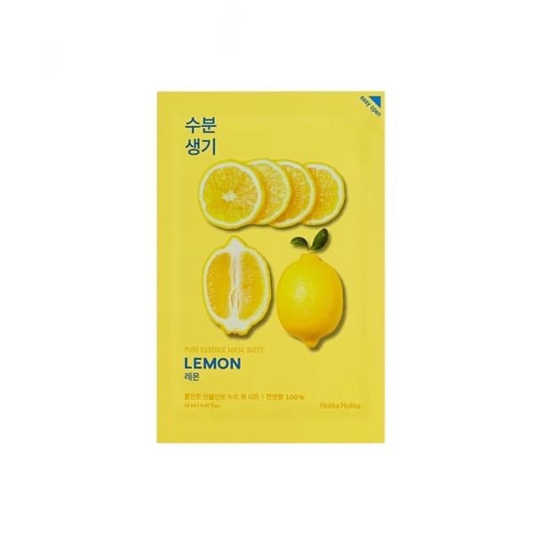 Oriģināla prece: Auduma sejas maska ādas mirdzumam Holika Holika Pure Essence Lemon 23ml