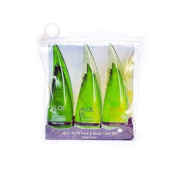 Skaistumkopšanas produkts: Komplekts sejas un ķermeņa kopšanai ar alveju Holika Holika Jeju Aloe (3x55ml)